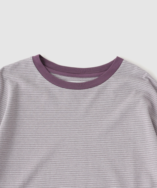 Kaptain Sunshine(キャプテン サンシャイン)の「KAPTAIN SUNSHINE / キャプテンサンシャイン Hard Twisted Stripe Jersey(Tシャツ/カットソー・メンズ・ブラウン/ライトグレー・4/3)」の4枚目の写真
