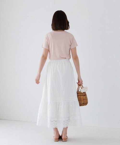 flower(フラワー)の「デイリーソフトティーズ(Tシャツ/カットソー・レディース・ホワイト/ピンク/アイボリー/ブラック・FREE)」の10枚目の写真