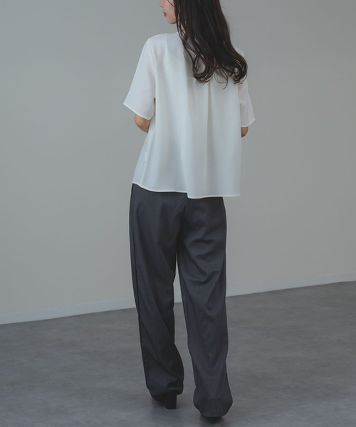 ANNA LUNA（アンナルナ）の「【ANNA LUNA】繊細 レース で華やぐ上品 半袖 ブラウス（シャツ/ブラウス・レディース・オフホワイト/ベージュ/ネイビー・MEDIUM）」の16枚目の写真