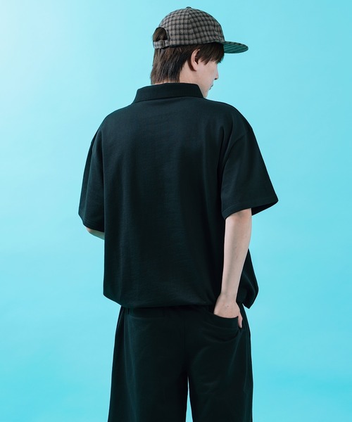 SIDEWAY STANCE(サイドウェイスタンス)の「【SIDEWAY STANCE】 ボックスロゴ刺しゅう スウェット 半袖 ポロシャツ(ポロシャツ・メンズ・ブラック/杢グレー/ネイビー・LARGE/MEDIUM/SMALL/X-LARGE)」の19枚目の写真