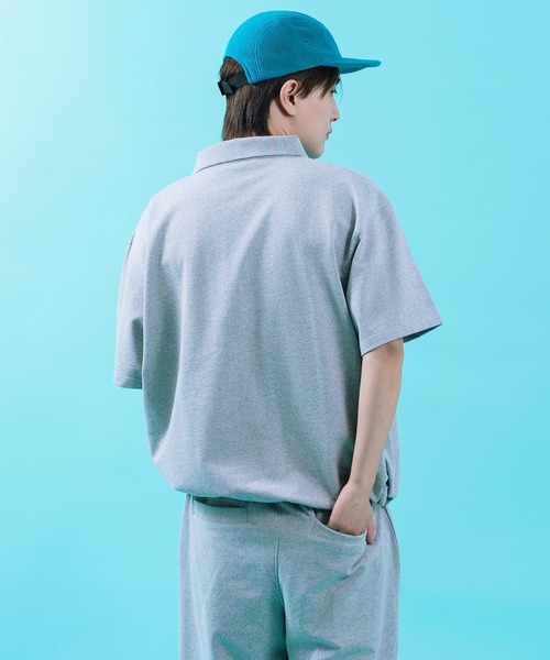 SIDEWAY STANCE(サイドウェイスタンス)の「【SIDEWAY STANCE】 ボックスロゴ刺しゅう スウェット 半袖 ポロシャツ(ポロシャツ・メンズ・ブラック/杢グレー/ネイビー・LARGE/MEDIUM/SMALL/X-LARGE)」の12枚目の写真