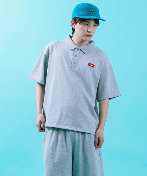 SIDEWAY STANCE(サイドウェイスタンス)の「【SIDEWAY STANCE】 ボックスロゴ刺しゅう スウェット 半袖 ポロシャツ(ポロシャツ・メンズ・ブラック/杢グレー/ネイビー・LARGE/MEDIUM/SMALL/X-LARGE)」の13枚目の写真