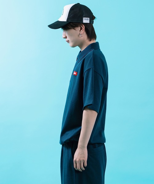 SIDEWAY STANCE(サイドウェイスタンス)の「【SIDEWAY STANCE】 ボックスロゴ刺しゅう スウェット 半袖 ポロシャツ(ポロシャツ・メンズ・ブラック/杢グレー/ネイビー・LARGE/MEDIUM/SMALL/X-LARGE)」の16枚目の写真