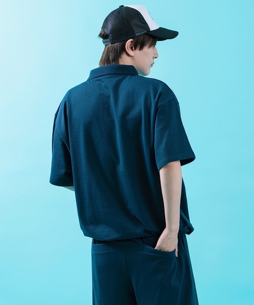 SIDEWAY STANCE(サイドウェイスタンス)の「【SIDEWAY STANCE】 ボックスロゴ刺しゅう スウェット 半袖 ポロシャツ(ポロシャツ・メンズ・ブラック/杢グレー/ネイビー・LARGE/MEDIUM/SMALL/X-LARGE)」の17枚目の写真