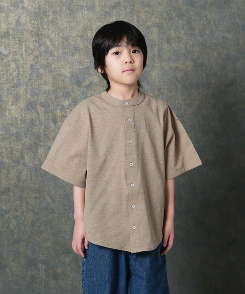 SHISKY(シスキー)の「マルチファンクション オーバーサイズ 半袖シャツ(926-00)(シャツ/ブラウス・キッズ・オフホワイト/カーキ/ブラック/ベージュ/チャコール・110/120/130/140/150/160)」の4枚目の写真
