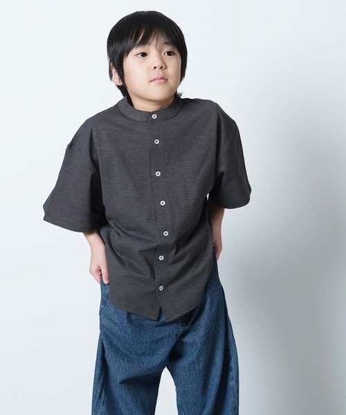 SHISKY(シスキー)の「マルチファンクション オーバーサイズ 半袖シャツ(926-00)(シャツ/ブラウス・キッズ・オフホワイト/カーキ/ブラック/ベージュ/チャコール・110/120/130/140/150/160)」の8枚目の写真