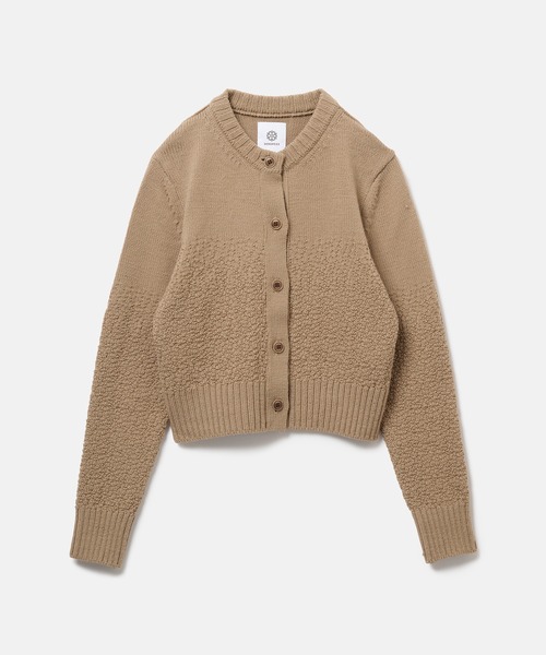 SEAGREEN(シーグリーン)の「SEAGREEN(シーグリーン) ROCKY MERINO KNIT CARDIGAN(カーディガン/ボレロ・レディース・ベージュ/ライトグレー・F)」の1枚目の写真