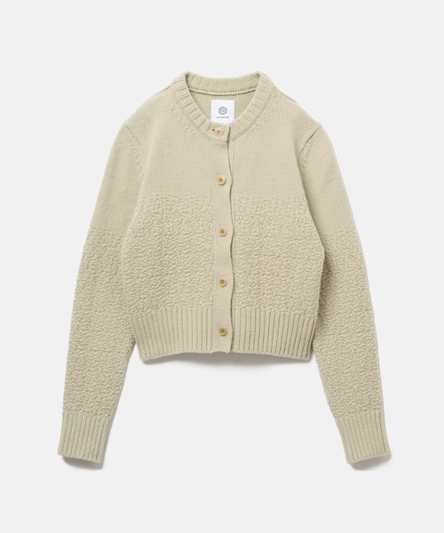 SEAGREEN(シーグリーン)の「SEAGREEN(シーグリーン) ROCKY MERINO KNIT CARDIGAN(カーディガン/ボレロ・レディース・ベージュ/ライトグレー・F)」の2枚目の写真