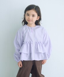 green label relaxing（グリーンレーベルリラクシング）の「フリル ギャザーブルゾン / キッズ  100cm-160cm 撥水 UVカット 遮熱（ナイロンジャケット）」
