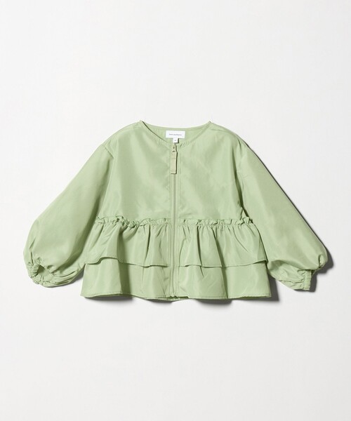 green label relaxing(グリーンレーベルリラクシング)の「フリル ギャザーブルゾン / キッズ 100cm-160cm 撥水 UVカット 遮熱(ナイロンジャケット・キッズ・ライラック/ブラック/ライム・130cm/110cm/160cm/100cm/120cm/140cm/150cm)」の3枚目の写真