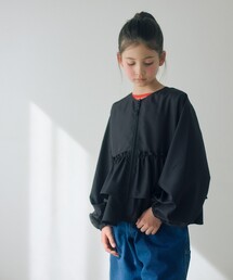 green label relaxing（グリーンレーベルリラクシング）の「フリル ギャザーブルゾン / キッズ  100cm-160cm 撥水 UVカット 遮熱（ナイロンジャケット）」