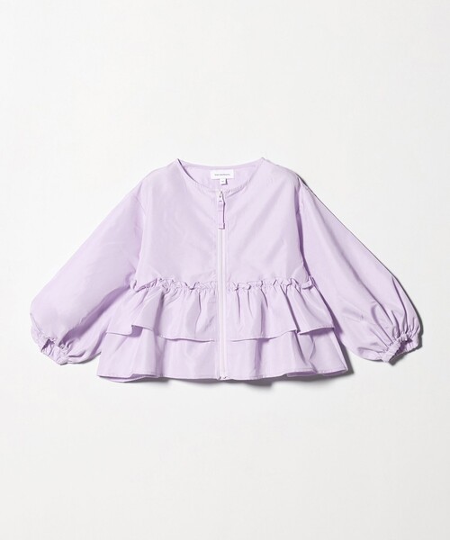 green label relaxing(グリーンレーベルリラクシング)の「フリル ギャザーブルゾン / キッズ 100cm-160cm 撥水 UVカット 遮熱(ナイロンジャケット・キッズ・ライラック/ブラック/ライム・130cm/110cm/160cm/100cm/120cm/140cm/150cm)」の20枚目の写真