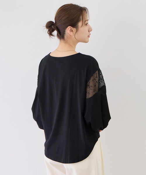 Jayro(ジャイロ)の「袖メッシュブラウス(シャツ/ブラウス・レディース・ホワイト系その他/ネイビー/ブラック・38)」の19枚目の写真