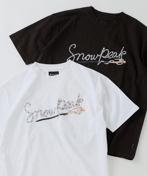 Snow Peak（スノーピーク）の「Snow Peak / スノーピーク 別注 ペグ＆ロープ ロゴTシャツ（Tシャツ/カットソー・メンズ・チャコールグレー/ホワイト・SMALL/MEDIUM/LARGE）」の9枚目の写真