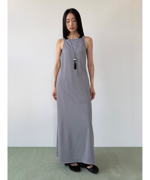Didot.showroom（ディドット ショールーム）の「スクエアオープンレイヤーOPS（ワンピース・レディース・ヘザーグレー/グレー/ブラック・FREE）」の3枚目の写真