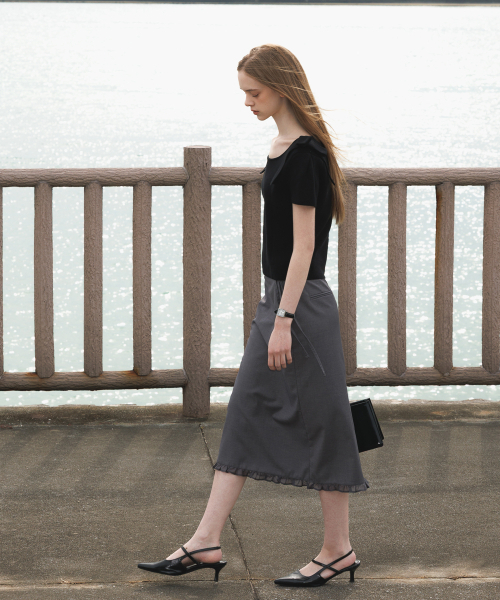 DEHEVE（デヘヴェ）の「Boat Neck Ribbon Knit [Black]（ニット/セーター・レディース・ブラック・OS）」の16枚目の写真