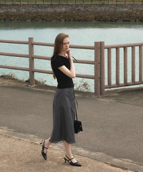 DEHEVE（デヘヴェ）の「Boat Neck Ribbon Knit [Black]（ニット/セーター・レディース・ブラック・OS）」の17枚目の写真