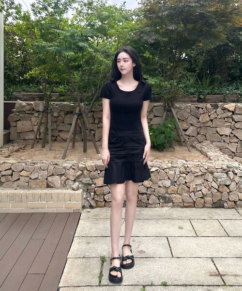 DEHEVE（デヘヴェ）の「Boat Neck Ribbon Knit [Black]（ニット/セーター・レディース・ブラック・OS）」の11枚目の写真