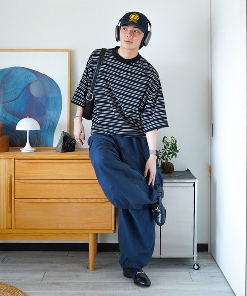 ZOZOMARKET by idaka（ゾゾマーケットバイイダカ）の「【インフルエンサー idakaセレクト】マルチボーダーリラックスTシャツ（Tシャツ/カットソー・メンズ・グレー/ブラック・M/L）」の14枚目の写真