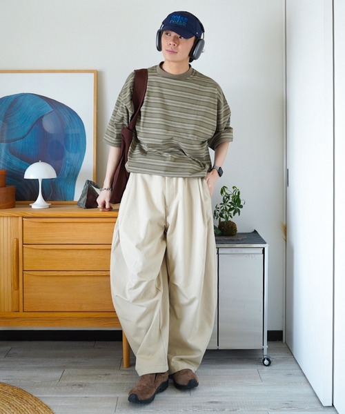 ZOZOMARKET by idaka（ゾゾマーケットバイイダカ）の「【インフルエンサー idakaセレクト】マルチボーダーリラックスTシャツ（Tシャツ/カットソー・メンズ・グレー/ブラック・M/L）」の4枚目の写真