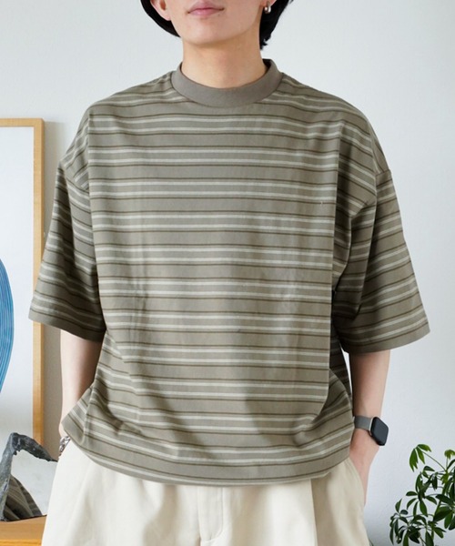 ZOZOMARKET by idaka（ゾゾマーケットバイイダカ）の「【インフルエンサー idakaセレクト】マルチボーダーリラックスTシャツ（Tシャツ/カットソー・メンズ・グレー/ブラック・M/L）」の5枚目の写真