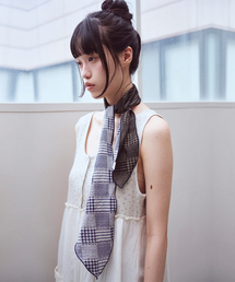 OAFISH（オアフィッシュ）の「Reversible Check Scarf, Black/Ivory（バンダナ/スカーフ）」