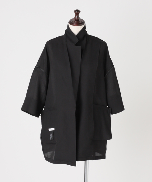 B.C STOCK（ベーセーストック）の「《追加》手洗い可 / ハーフスリーブジャケット（その他アウター・レディース・ベージュ/ブラック・FREE）」の13枚目の写真