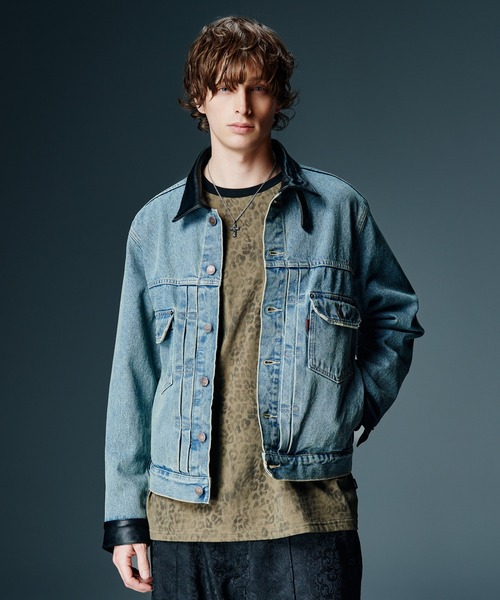 glamb(グラム)の「Leopard Trim Cutsew / レオパードトリムカットソー(Tシャツ/カットソー・メンズ・ホワイト/カーキ・S/M/L)」の13枚目の写真