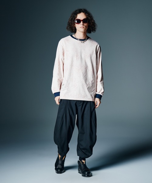 glamb(グラム)の「Leopard Trim Cutsew / レオパードトリムカットソー(Tシャツ/カットソー・メンズ・ホワイト/カーキ・S/M/L)」の16枚目の写真