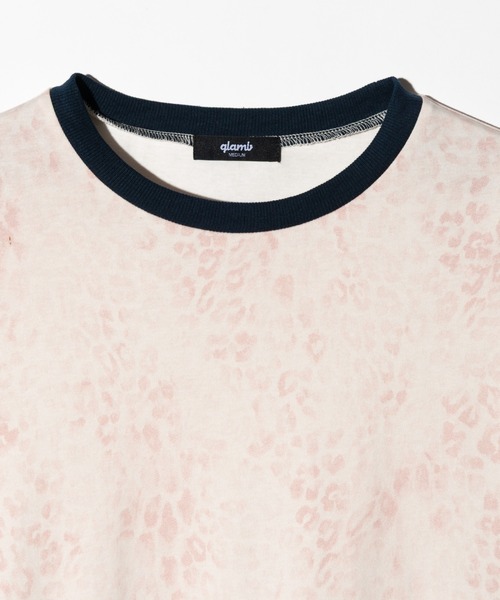 glamb(グラム)の「Leopard Trim Cutsew / レオパードトリムカットソー(Tシャツ/カットソー・メンズ・ホワイト/カーキ・S/M/L)」の7枚目の写真
