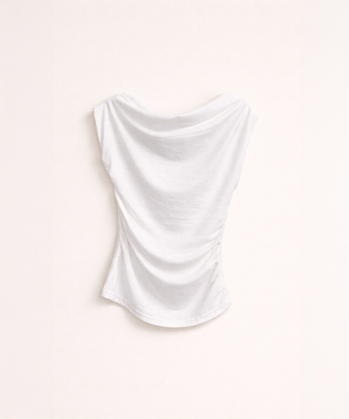 320SHOWROOM(320ショールーム)の「Drape Off-Shoulder Slim Fit Top Ivory(Tシャツ/カットソー・レディース・アイボリー・FREE)」の3枚目の写真