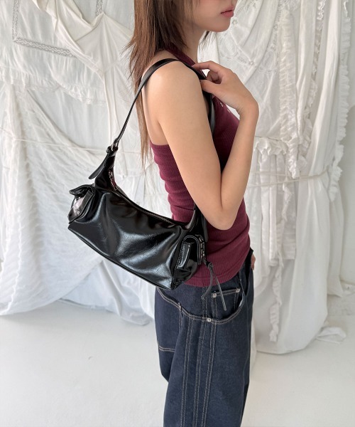 4INT.(フォイント)の「アイレット リボン ミニ トート ショルダー バッグ(ショルダーバッグ・レディース・ブラック/シルバー・FREE)」の10枚目の写真