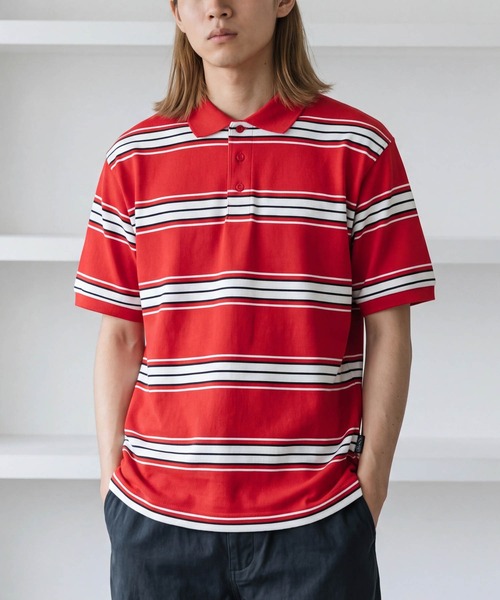 Cal Top(キャルトップ)の「【T19】【Cal Top/キャルトップ】STRIPE POLO SHIRTS(ポロシャツ・メンズ・ネイビー/レッド/ブラック/グレー・MEDIUM/SMALL/LARGE/X-LARGE/XXX-LARGE)」の4枚目の写真