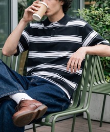 【T19】【Cal Top/キャルトップ】STRIPE POLO SHIRTS