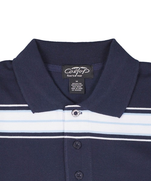 Cal Top(キャルトップ)の「【T19】【Cal Top/キャルトップ】STRIPE POLO SHIRTS(ポロシャツ・メンズ・ネイビー/レッド/ブラック/グレー・MEDIUM/SMALL/LARGE/X-LARGE/XXX-LARGE)」の6枚目の写真