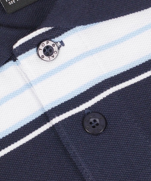 Cal Top(キャルトップ)の「【T19】【Cal Top/キャルトップ】STRIPE POLO SHIRTS(ポロシャツ・メンズ・ネイビー/レッド/ブラック/グレー・MEDIUM/SMALL/LARGE/X-LARGE/XXX-LARGE)」の8枚目の写真