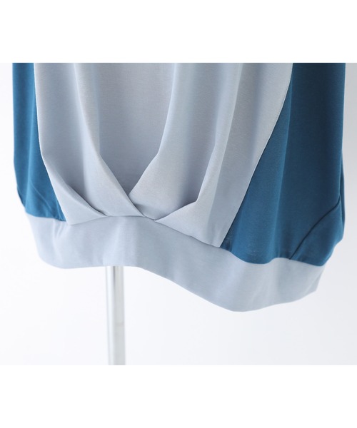 n'OrLABEL(ノアールレーベル)の「【接触冷感】配色メッシュ切替ドルマンカットソー(Tシャツ/カットソー・レディース・ブラック/ライトブルー/グレイッシュベージュ・FREE)」の22枚目の写真