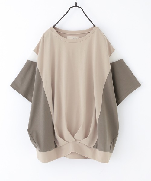 n'OrLABEL(ノアールレーベル)の「【接触冷感】配色メッシュ切替ドルマンカットソー(Tシャツ/カットソー・レディース・ブラック/ライトブルー/グレイッシュベージュ・FREE)」の16枚目の写真