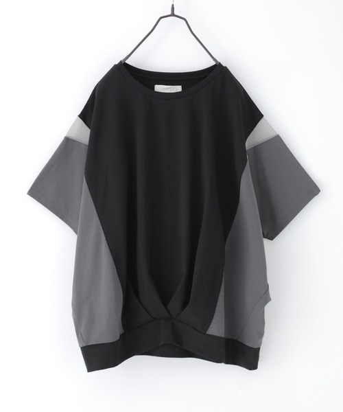 n'OrLABEL(ノアールレーベル)の「【接触冷感】配色メッシュ切替ドルマンカットソー(Tシャツ/カットソー・レディース・ブラック/ライトブルー/グレイッシュベージュ・FREE)」の15枚目の写真