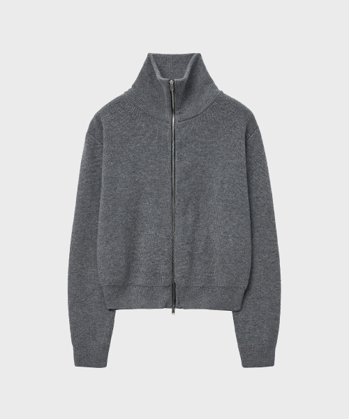 NOIRER（ノイア）の「ハイネックジップアップニットジャケット（グレー）（カーディガン/ボレロ・メンズ・その他・48/50/52）」の4枚目の写真