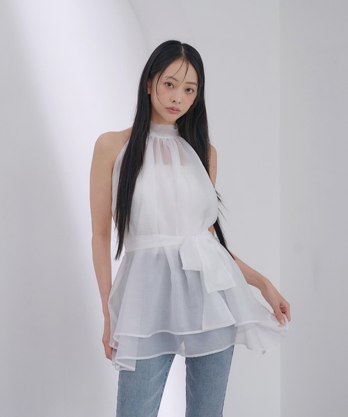 SOELA（ソエラ）の「【INGNI　SOELA] マルチWAYアメスリチュニックブラウス／WEB限定（シャツ/ブラウス・レディース・アイボリー/ピンク/ブラック・FREE）」の7枚目の写真