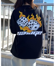 ダイス両面プリント ビッグシルエットTシャツ
