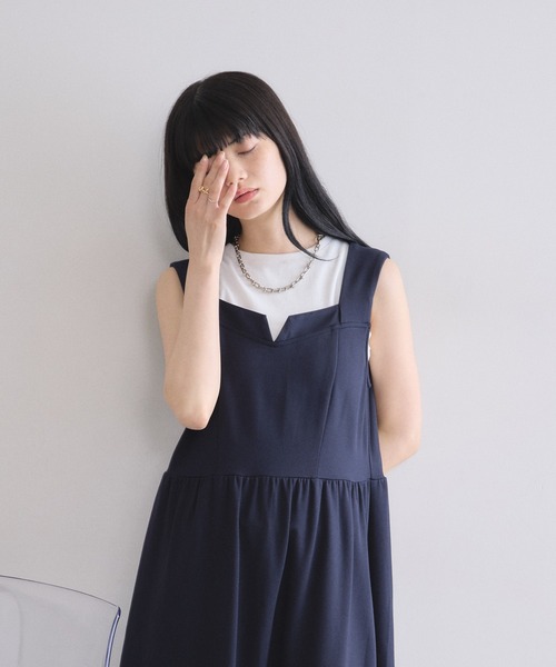 &. NOSTALGIA(アンドドットノスタルジア)の「【ZOZO限定】タックフォルムカットワンピース(ワンピース・レディース・ネイビー/レッド・M)」の18枚目の写真