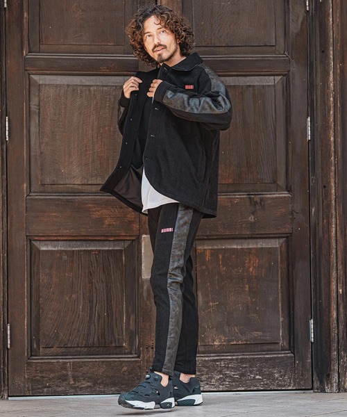 felkod(フィルコッド)の「mp15142- Synthetic Leather×Fleece-Back Corduroy Easy Pants コーデュロイ イージーパンツ(F26A120)(その他パンツ・メンズ・グレイッシュベージュ/ブラック・S/M/L)」の5枚目の写真