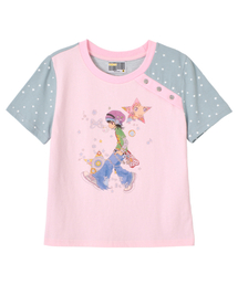 youthbath（ユースバース）の「YB x Oliwa Star Sleeve Button Top_pink（Tシャツ/カットソー）」