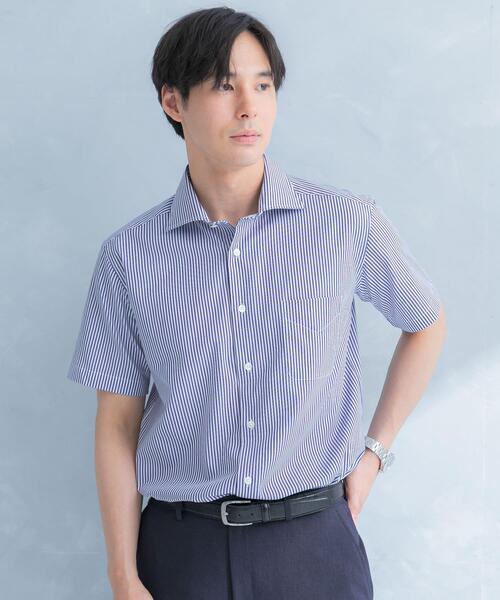 URBAN RESEARCH DOORS(アーバンリサーチドアーズ)の「LIFE STYLE TAILOR セミワイド半袖シャツ(シャツ/ブラウス・メンズ・ブルー系その他/ブルー/ホワイト・41/39/43/37)」の4枚目の写真