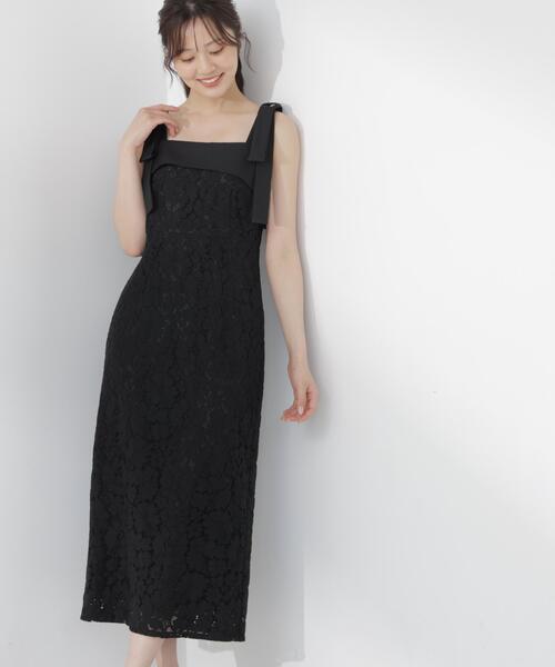 PROPORTION BODY DRESSING(プロポーションボディドレッシング)の「リボン付きレースワンピース / 1216240700(ワンピース・レディース・ホワイト系その他/ブラック・SMALL/P/S/MEDIUM)」の2枚目の写真