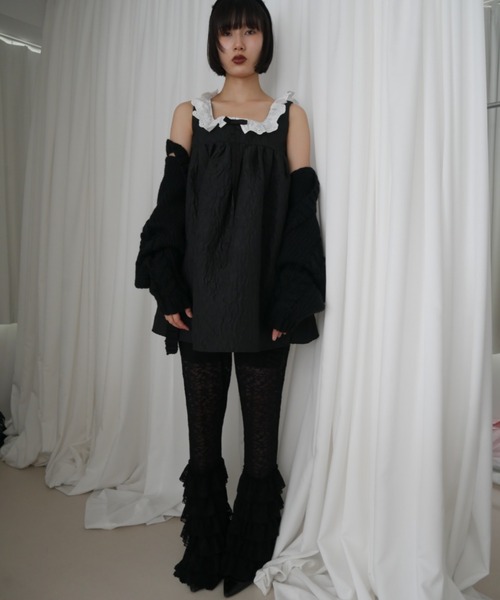HONEY MI HONEY（ハニーミーハニー）の「lace tiered frill flare pants（その他パンツ・レディース・ピンク/ホワイト/ブラック・FREE）」の8枚目の写真