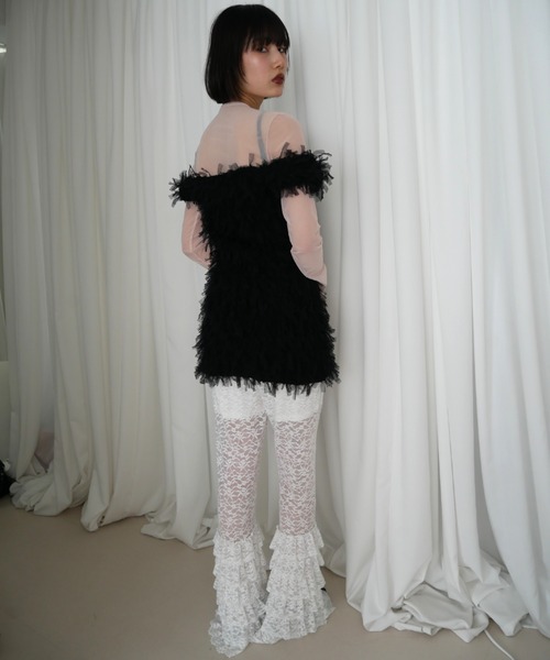 HONEY MI HONEY（ハニーミーハニー）の「lace tiered frill flare pants（その他パンツ・レディース・ピンク/ホワイト/ブラック・FREE）」の5枚目の写真