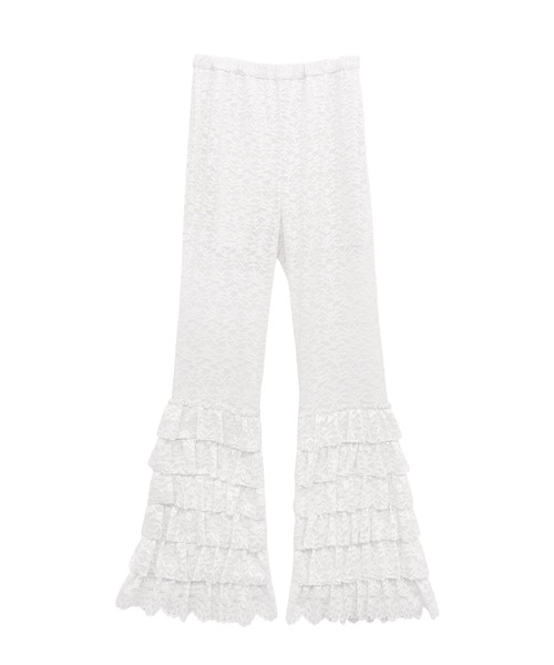 HONEY MI HONEY（ハニーミーハニー）の「lace tiered frill flare pants（その他パンツ・レディース・ピンク/ホワイト/ブラック・FREE）」の12枚目の写真